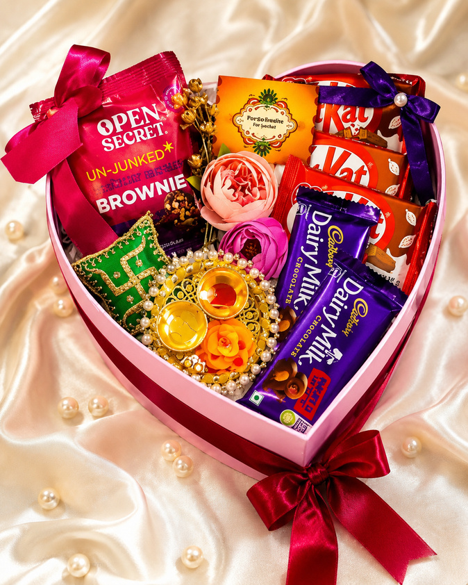 Sweetheart Rakhi Box - Raksha Bandhan Gift Hamper Zirakpur